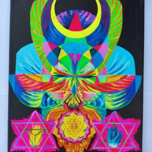 Acrylic real hand painted frequency phoenix painting