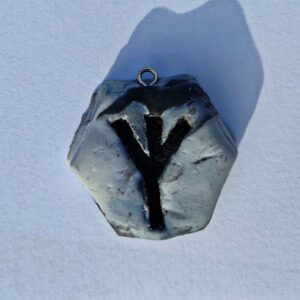 Algiz "Marble Stone" Clay Rune Pendant