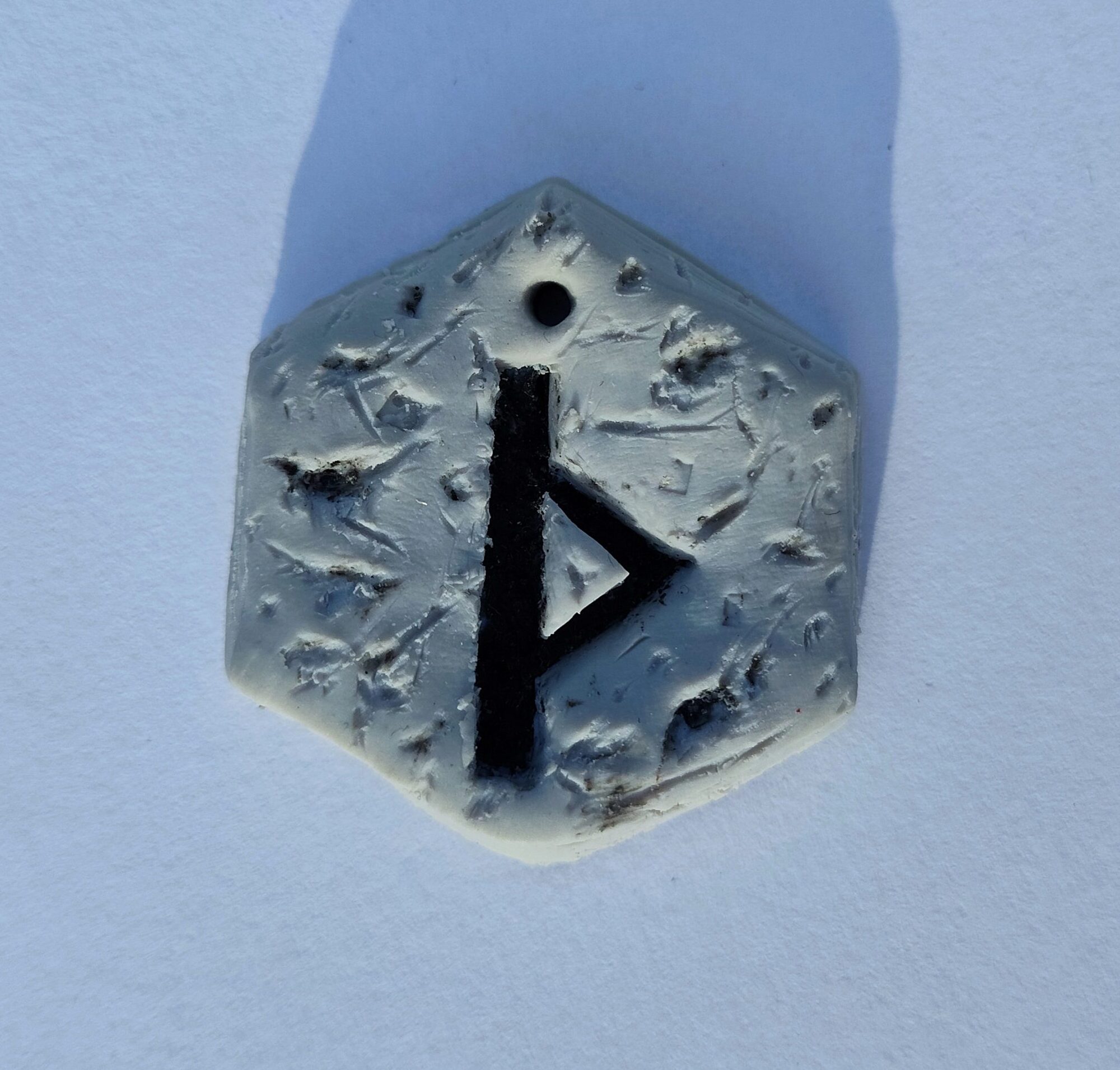 Thurisaz "Stone" Clay Rune Pendant (Without top ring)