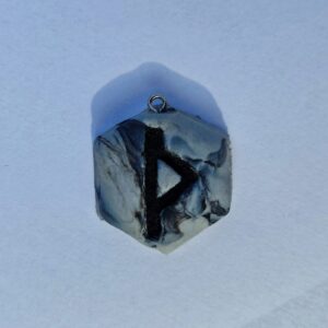 Thurisaz "Marble Stone" Clay Rune Pendant