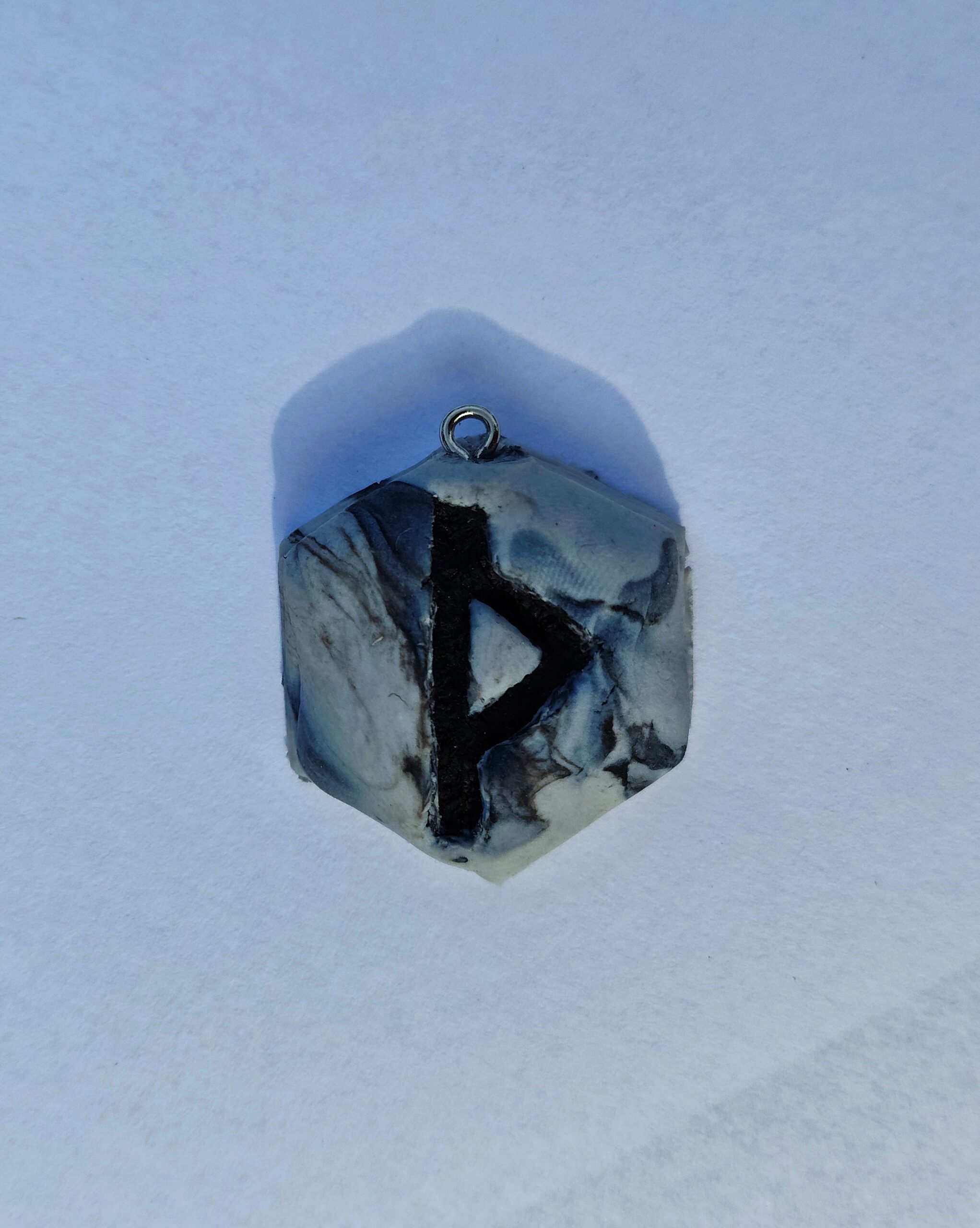Thurisaz "Marble Stone" Clay Rune Pendant