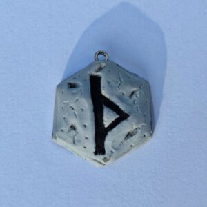 Thurisaz "Stone" Clay Rune Pendant