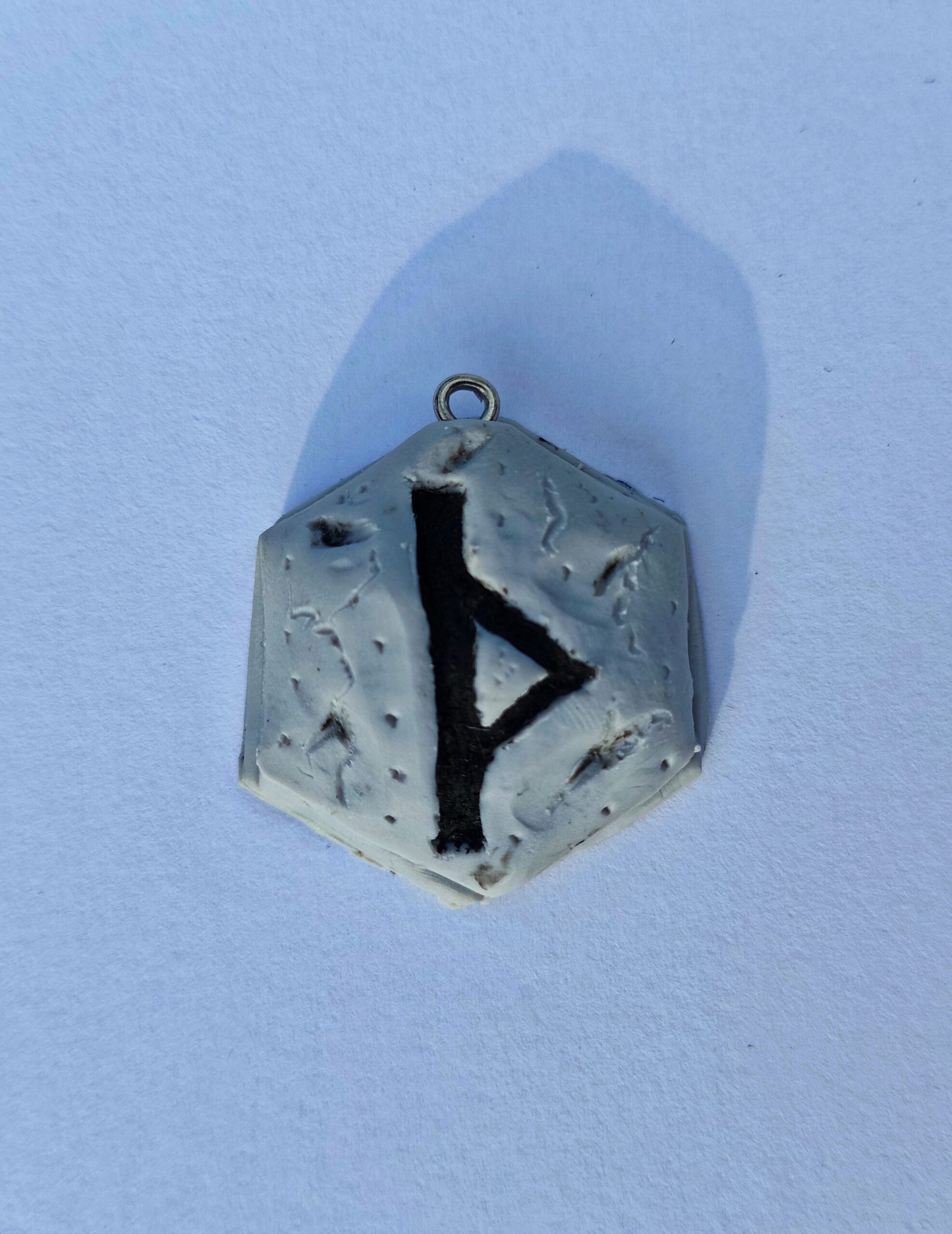 Thurisaz "Stone" Clay Rune Pendant