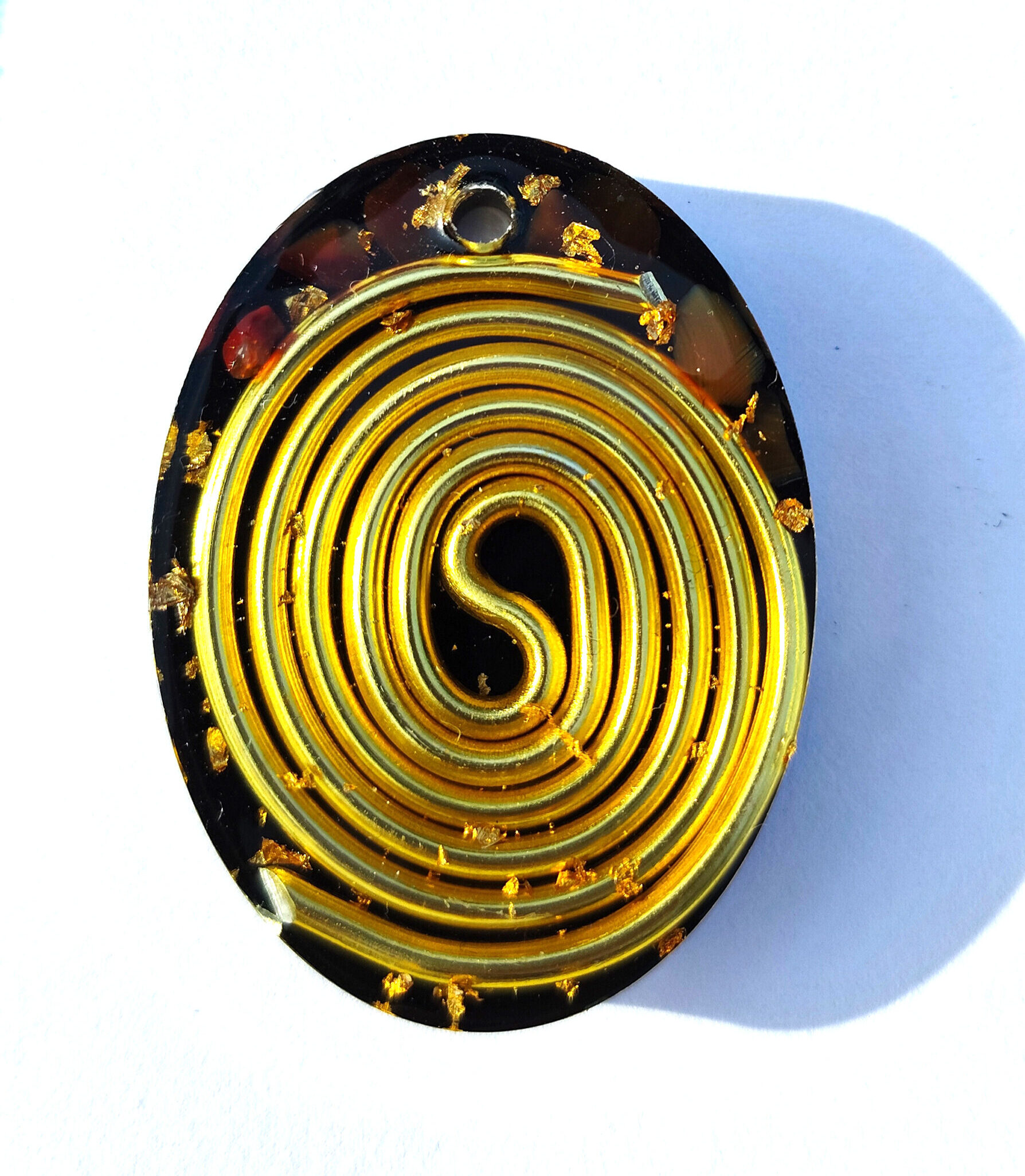 Gold Shungite Orgonite Pendant